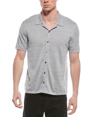 Theory Pacific Linen-Blend Shirt - Gray
