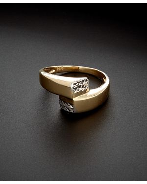 Italian Gold 14k Two-tone Ring - Black