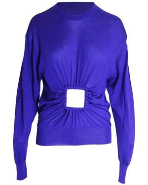 Celine Window Panel Knitted Sweater (authentic Pre-loved) - Blue