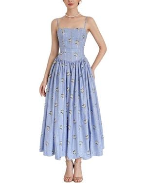 Amanda Royal Midi Dress - Blue