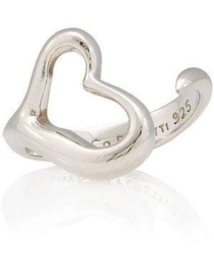 Tiffany & Co. Silver Elsa Peretti Open Heart Ring (authentic Pre-loved) - White
