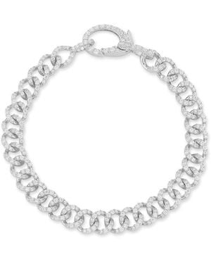 Chloe and Madison Silver Cz Link Bracelet - Metallic