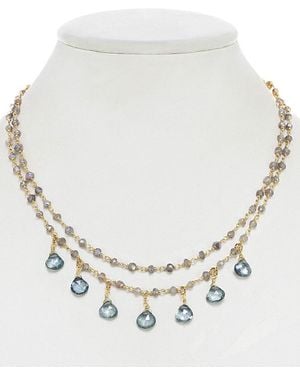 Rachel Reinhardt Jewelry 14k Over Silver Gemstone Necklace - White