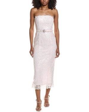 Toccin Vivian Lace Belted Midi Dress - Pink