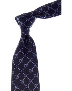 Gucci Blue GG Silk Tie