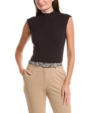 Tahari Fitted Mock Neck Tank - Blue