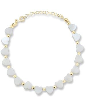 Sphera Milano 14K Over Pearl Heart Bracelet - White