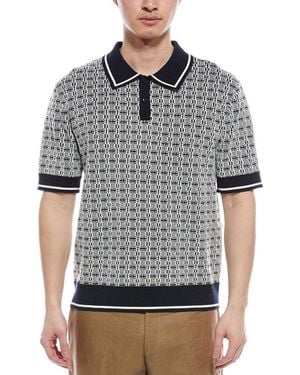 FOR THE REPUBLIC Jacquard Polo Shirt - Gray