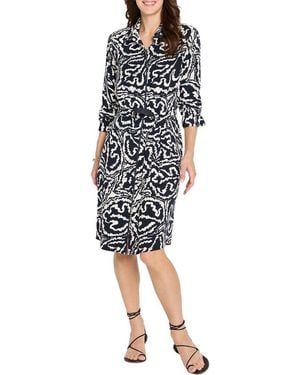 NIC+ZOE Leaf Double Crepe Eva Dress - Black