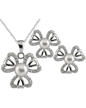 Splendid 7Mm Pearl Cz Set - Metallic
