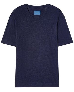 Robert Talbott Davis Linen Jersey T-Shirt - Blue