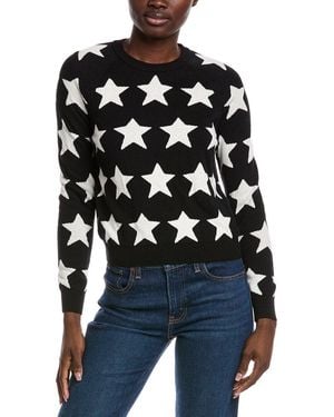 Minnie Rose Intarsia Star Cashmere-Blend Sweater - Black