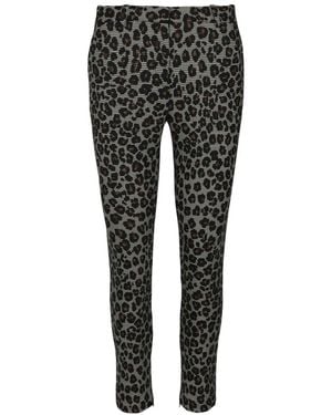Versace Animal Printed Wool-Blend Pant - Black