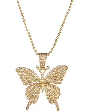 Eye Candy LA The Luxe Collection Titanium Cz Butterfly Pendant Necklace - Metallic