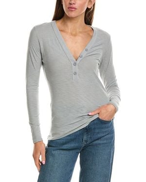 James Perse Jersey Henley Top - Gray