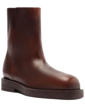 SCHUTZ SHOES Jamie Leather Bootie - Brown