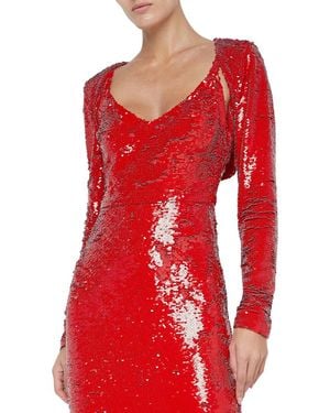 L'Agence Rocco Sequin Shrug - Red