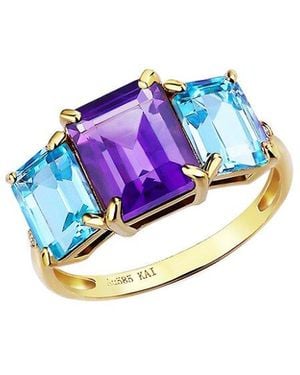 Kai Fine Jewelry 14K 4.93 Ct. Tw. Diamond & Gemstone Cocktail Ring - Blue