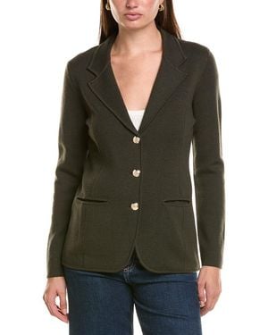 Bruno Magli Wool-Blend Jumper Blazer - Green