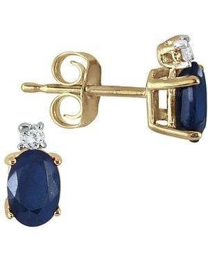 Gemstones 14k 0.06 Ct. Tw. Diamond & Sapphire Earrings - White