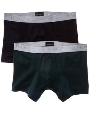 Hanro 2Pk Essentials Boxer Brief - Black