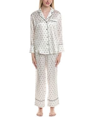 Petite Plume 2Pc Silk Pyjama Set - White