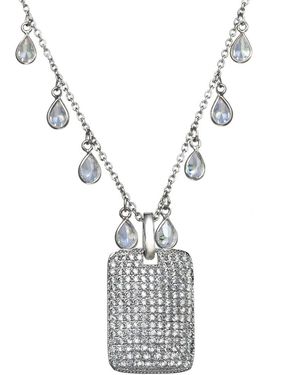 Rachel Reinhardt Jewelry Silver Cz Pendant Necklace - Metallic