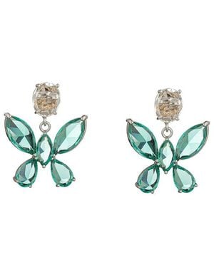 Eye Candy LA Cz Nora Butterfly Earrings - Blue
