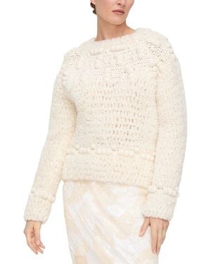 Lafayette 148 New York Crochet Trimmed Hand Knit Alpaca & Wool-blend Jumper - White