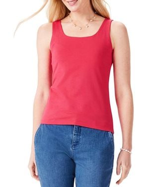 NIC+ZOE Petite Shelf Bra Perfect Tank - Red