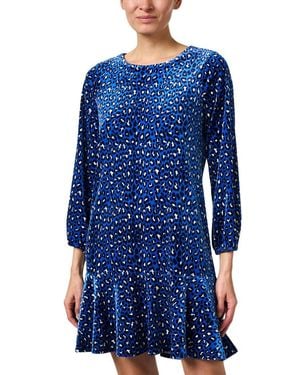 Jude Connally Sadie Print Velvet Dress - Blue