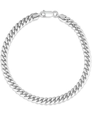 Italian Silver Miami Cuban Bracelet - Metallic