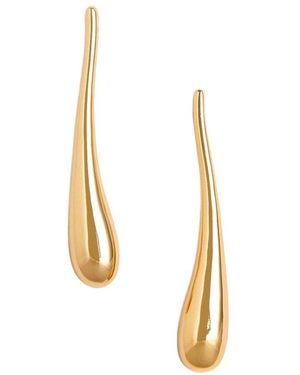 Liv Oliver 18K Plated Long Modern Earrings - White