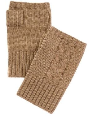 Portolano Fingerless Cashmere & Wool-Blend Armwarmers - Brown