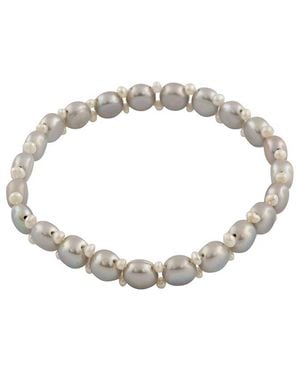 Splendid 5-8mm Pearl Elastic Bracelet - Metallic