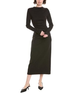 Sportmax A-Line Jersey Wool-Blend Dress - Black