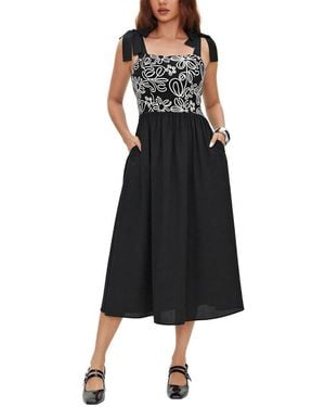 AMINA GLAM Midi Dress - Black