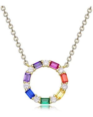 Rachel Glauber 14k Plated Cz Necklace - Metallic