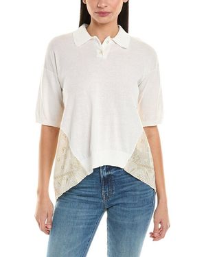 Alpha Studio Embroidered Top - White