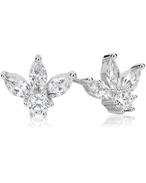 Suzy Levian CZ Jewelry Suzy Levian Silver Cz Cluster Earrings - Metallic