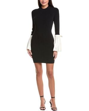 Jonathan Simkhai Agathea Bell-Sleeve Knit Combo Mini Dress - Black