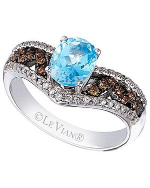 Le Vian 14K 1.64 Ct. Tw. Diamond & Topaz Chevron Ring - Blue