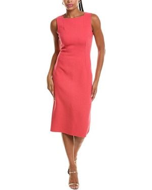 Michael Kors Boucle Wool-Blend Sheath Dress - Red