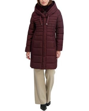 Tahari Casey Puffer Jacket - Red