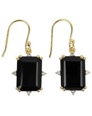 TIRAMISU Gold Over Silver 13.05 Ct. Tw. Gemstone Earrings - Black