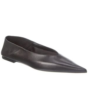 Saint Laurent Carolyn Leather Flat - Brown