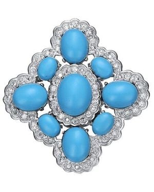 Genevive Jewelry Silver Pin - Blue