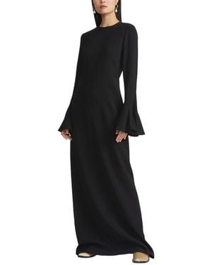 Lafayette 148 New York Godet Sleeve Floor Length Gown - Black