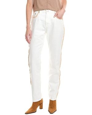 One Teaspoon Awesome Baggies Pearl High Waist Straight Jean - White