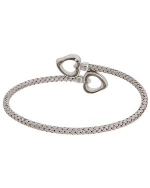 Meshmerise 18k Over Silver 0.20 Ct. Tw. Diamond Mesh Bangle Bracelet - White